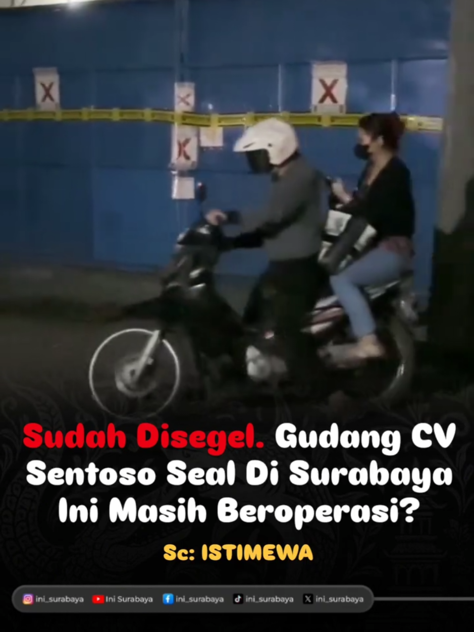 Sudah Disegel, Tapi gudang  CV Sentoso Seal Masih Beroperasi? Gudang milik CV Sentoso Seal di Surabaya resmi disegel oleh Pemkot pada 22 April 2025, buntut dari kasus penahanan ijazah karyawan yang sempat viral dan menuai kecaman publik. Namun, belakangan mencuat ke permukaan—perusahaan ini diduga masih tetap beroperasi meski sudah disegel pemerintah. Aktivitas mencurigakan terlihat di area sekitar gudang, memunculkan pertanyaan besar: apakah segel hanya formalitas belaka? Warga pun mulai mempertanyakan ketegasan penegakan hukum dan komitmen perlindungan terhadap hak-hak pekerja. Pemkot Surabaya, bagaimana kelanjutannya? Publik menanti tindakan tegas dan transparan. .  .  ■■■■■■■■■■■■■■■■■■■■■ SUMBER 📷 : ISTIMEWA  ■■■■■■■■■■■■■■■■■■■■■ . #surabaya #ini_surabaya #inisurabaya #MainkeSurabaya #JatimIstimewa  #suroboyo  #Exploresurabaya #eventsurabaya #surabayakuliner #banggasurabaya 