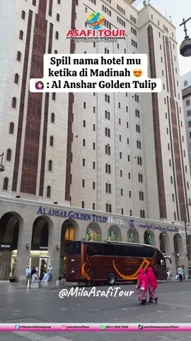 Hotel Al Anshar Golden Tulip (jarak 200 M ke Masjid Nabawi, Madinah)  Review : jarak lumayan dekat, tetapi syawal 06 April pengalamanku kemarin hotel ini liftnya antri lama bgt, dan antrian resto nya bnr” full setiap jam makan pagi, siang atau malam 🥹. Tp fasilitas kamarnya bagus & rajin dibersihkan bilboy 🙏🏻 Yg mau umroh boleh hubungi nomor admin ya 0812 3566 5959 ( bisa req hotel & umroh private ) 😉 #umroh #madinah #alanshargoldentulip #fyp #hotelmadinah #umrohlampung 
