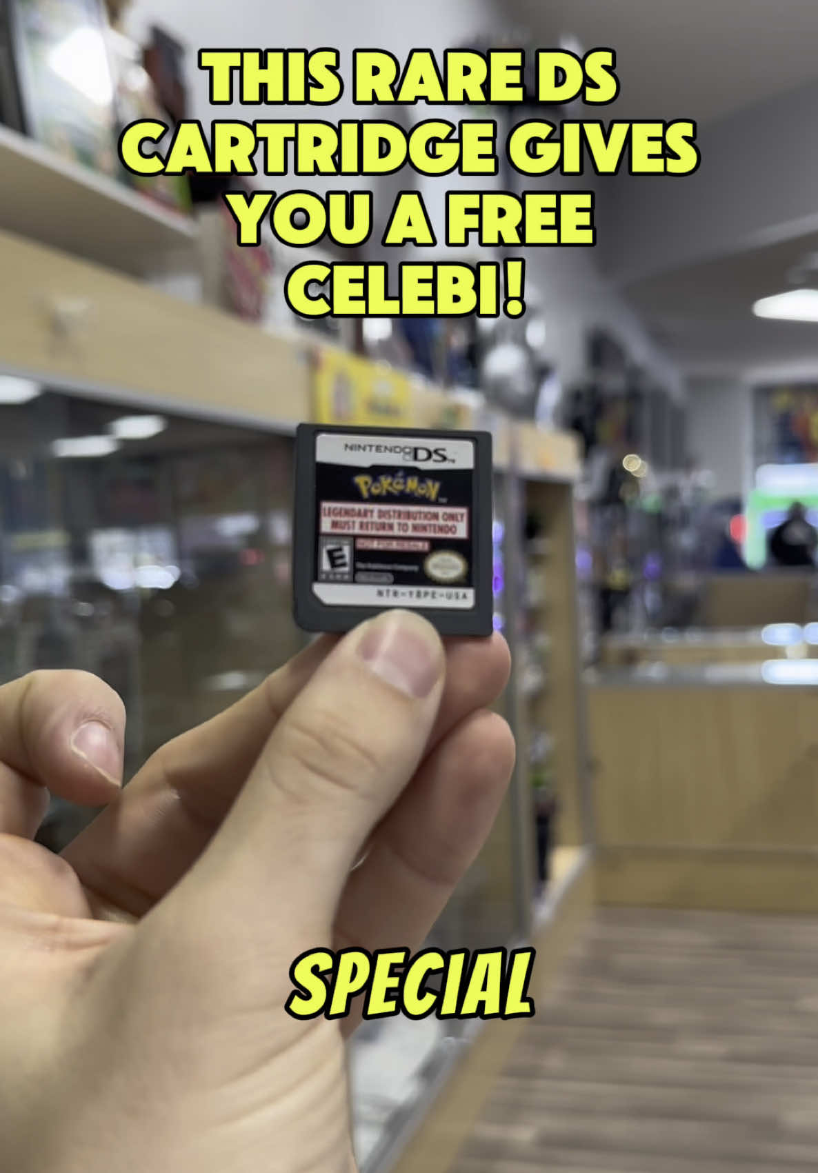 This Nintendo DS cartridge gives you a free GameStop Celebi from 2011 in your old Pokémon Nintendo DS games #pokemon #retrogaming #nintendods #gamestop 