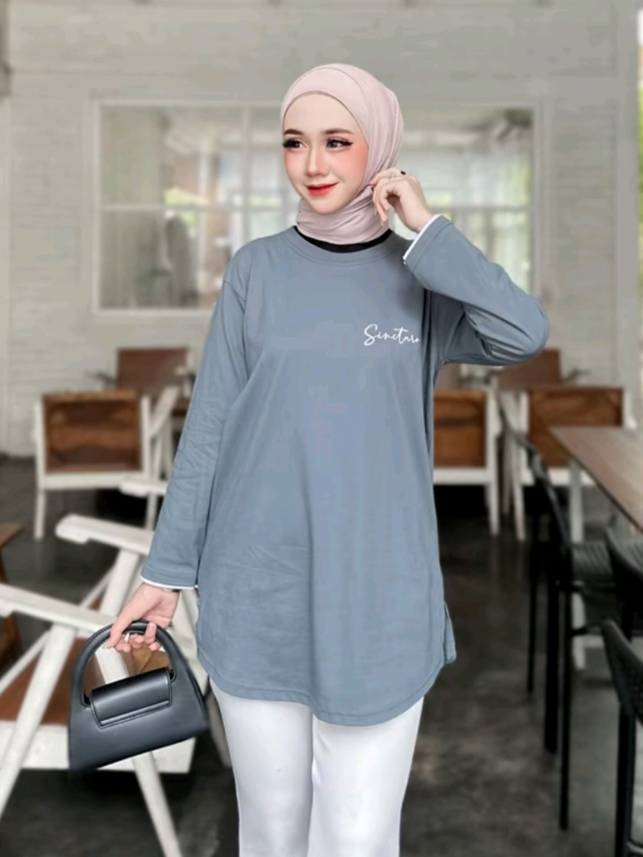 Atasan Wanita Sinctaro Baju Kaos Lengan Panjang Kain Katun Combad #cattoncombed #kaoswanita #atasanwanita #bajuwanita #fashiontiktok 