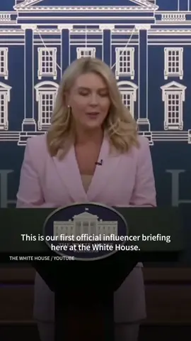 White House press secretary Karoline Leavitt is hosting special press briefings for pro-Donald Trump influencers — and it's so dang corny. 🎥: Arthur Delaney
