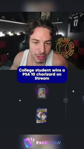 College Student wins a PSA 10 charizard on Stream wow #kickstreming #packdraw #kick