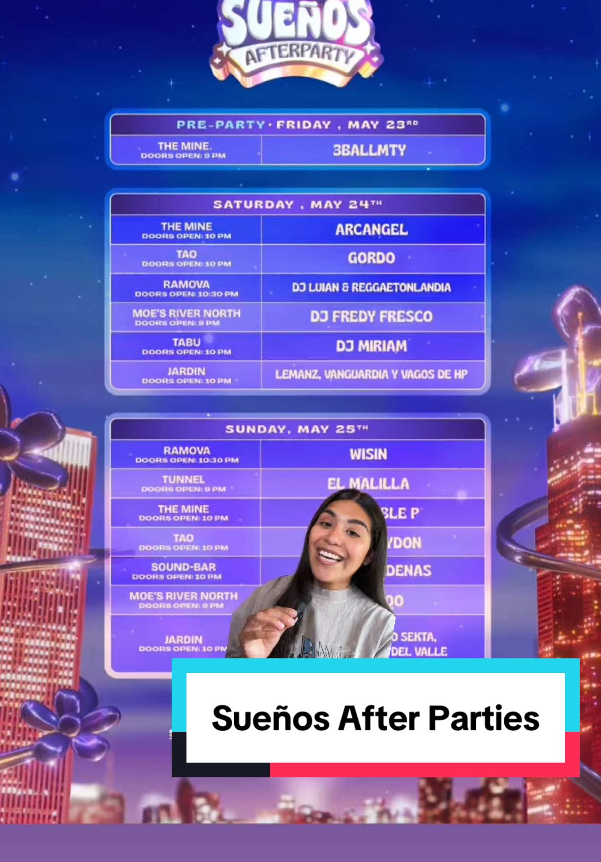 @Sueños Chicago after party lineup! 5/23 - 5/25  #suenosfestival #suenos #chicagoevents #afterparty @V5Chicago #greenscreen 