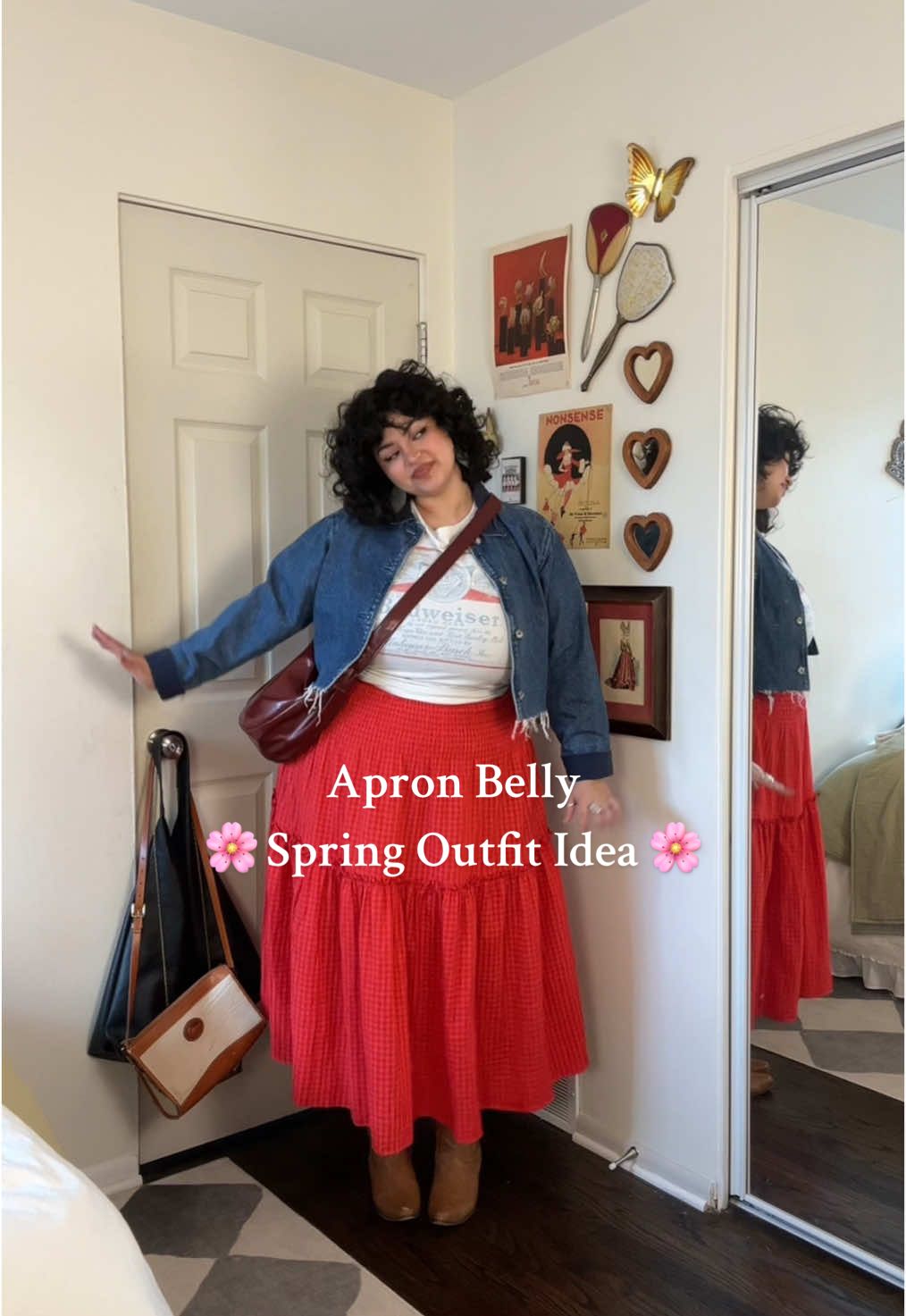 This skirt will be on repeat this spring and summer 🌸 Apron Belly Spring Outfit Idea #apronbelly #apronbellystyle #apronbellyoutfitinspo #apronbellyspringoutfit #plussize #plussizefashion #plussizeedition #plussizespringoutfitideas #styletok 