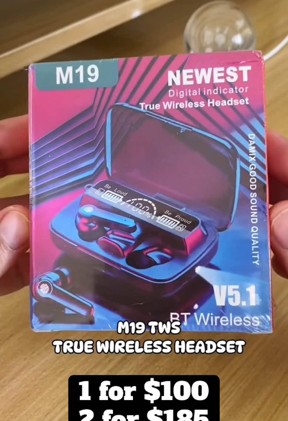 M19 Earbuds, Only 10 in stock, Order now 776-7587 👊