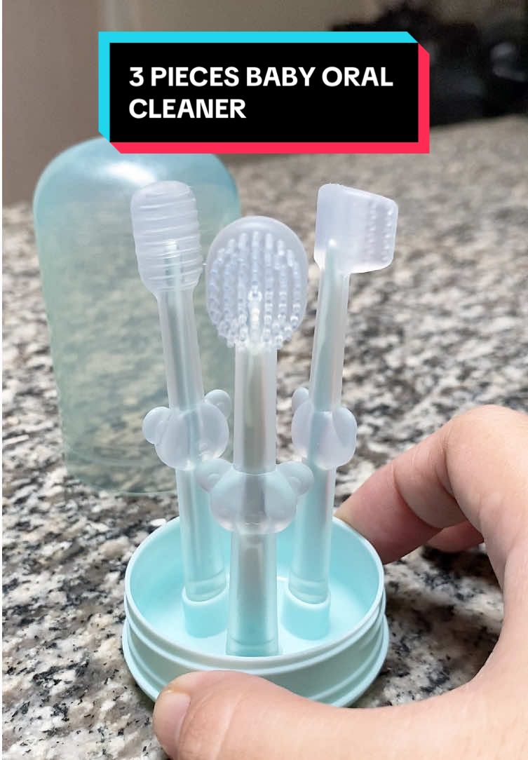 Start good oral hygiene habits early with this baby-friendly 3 Pieces Oral Cleaner! #BabyOralCare #NewbornEssentials #MomApproved #BabyHygiene #TongueCleaner #SoftToothbrush #MomLife #SiliconeOralCleaner #ClickTheYellowBasket #babyoralcleaner #babytoothbrush #babytonguecleaner #babyoralhealth #oralhealth #babystuff #foryou #foryoupage #fyp 