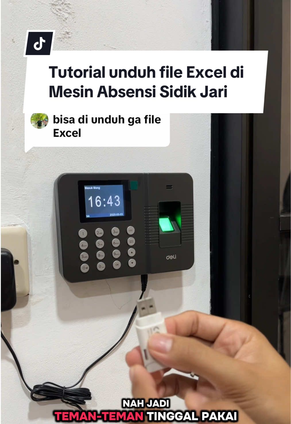 Membalas @Lomo Tutorial unduh file Excel di Mesin Absensi Sidik Jari  #mesinabsensi #deli 