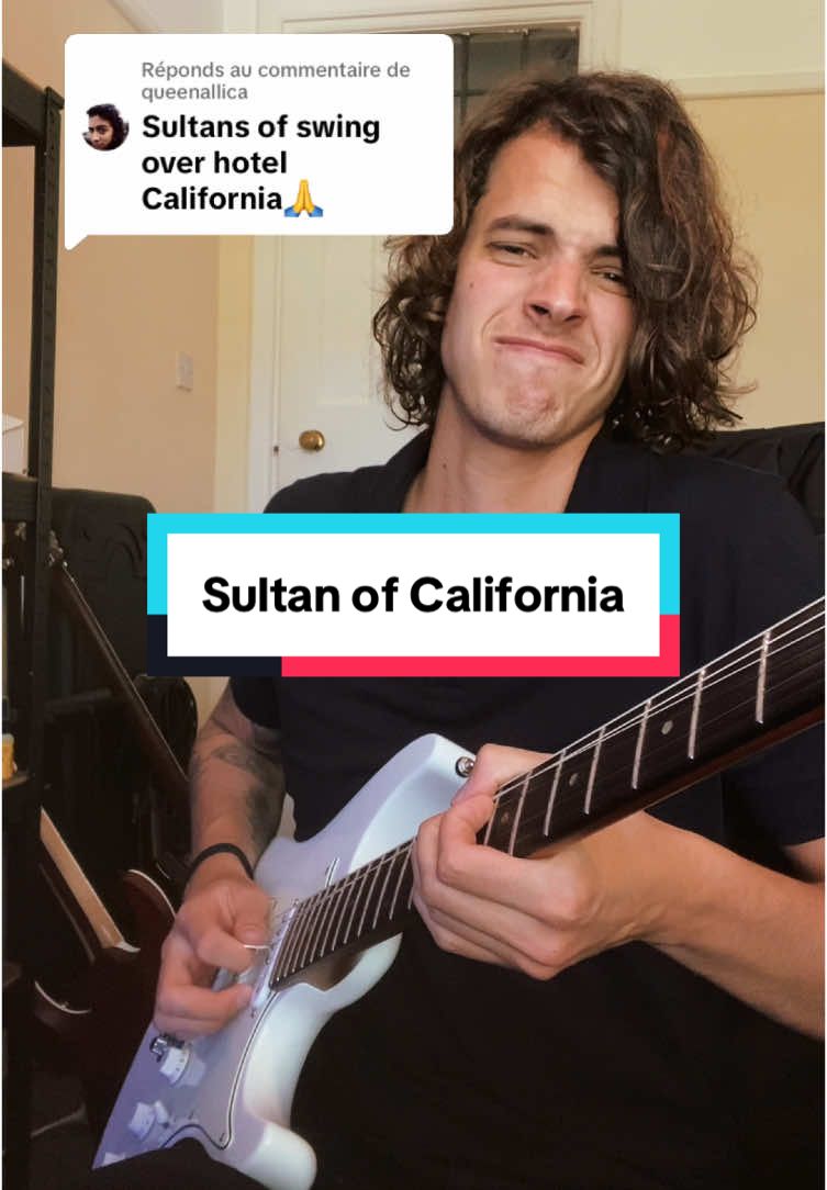 Réponse à @queenallica COMMENT your best suggestion for my next video 🙌🏼🎸 FOLLOW FOR MORE!!! #guitaristsoftiktok #guitartok #guitar #musician #musiciansoftiktok #hotelcalifornia #sultanofswing 