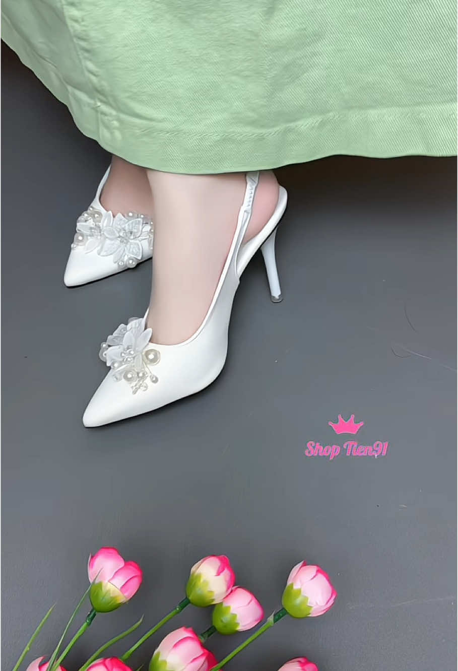 Cao gót nữ hoa đá xinh sang cao 5-7-9p #shoptien91 #giaydep #giayxinh #depnu #thinhhanh #viral #depxinh #xuhuong