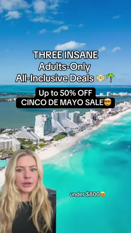 HUGE 50% OFF all-inclusive sale in -now is the time for you and your friends to go to Mexico! Get this to them ASAP because these prices are INSANE! So excited to be partnering with @All Inclusive Outlet #allinclusiveoutletpartner #greenscreenvideo #greenscreen #allinclusivedeals #allinclusiveresorts #traveldeals 