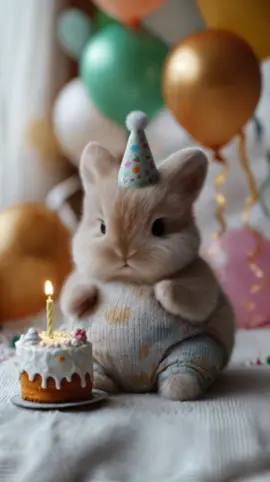 “1st Birthday Bunny” #aianime #rabbit #bunny #birthday #chubbybunny 