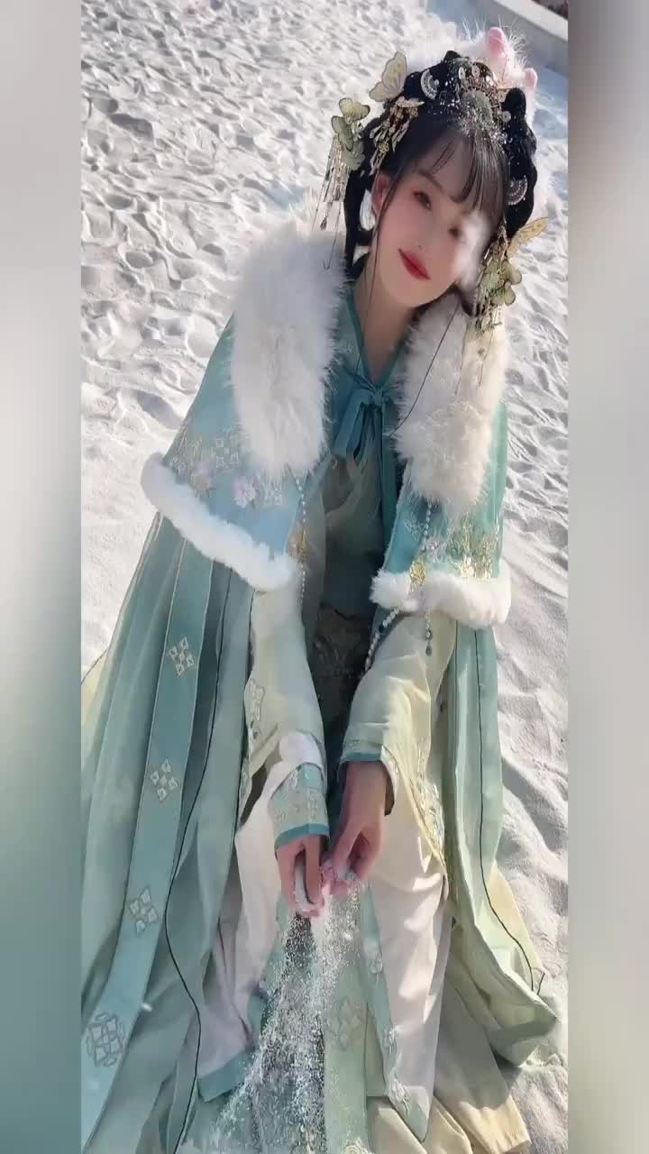 Chinese Hanfu Dress Women Cosplay Costume Ancient Traditional Autumn And Winter Hanfu Song Dynasty Clothes and plush warm cloak