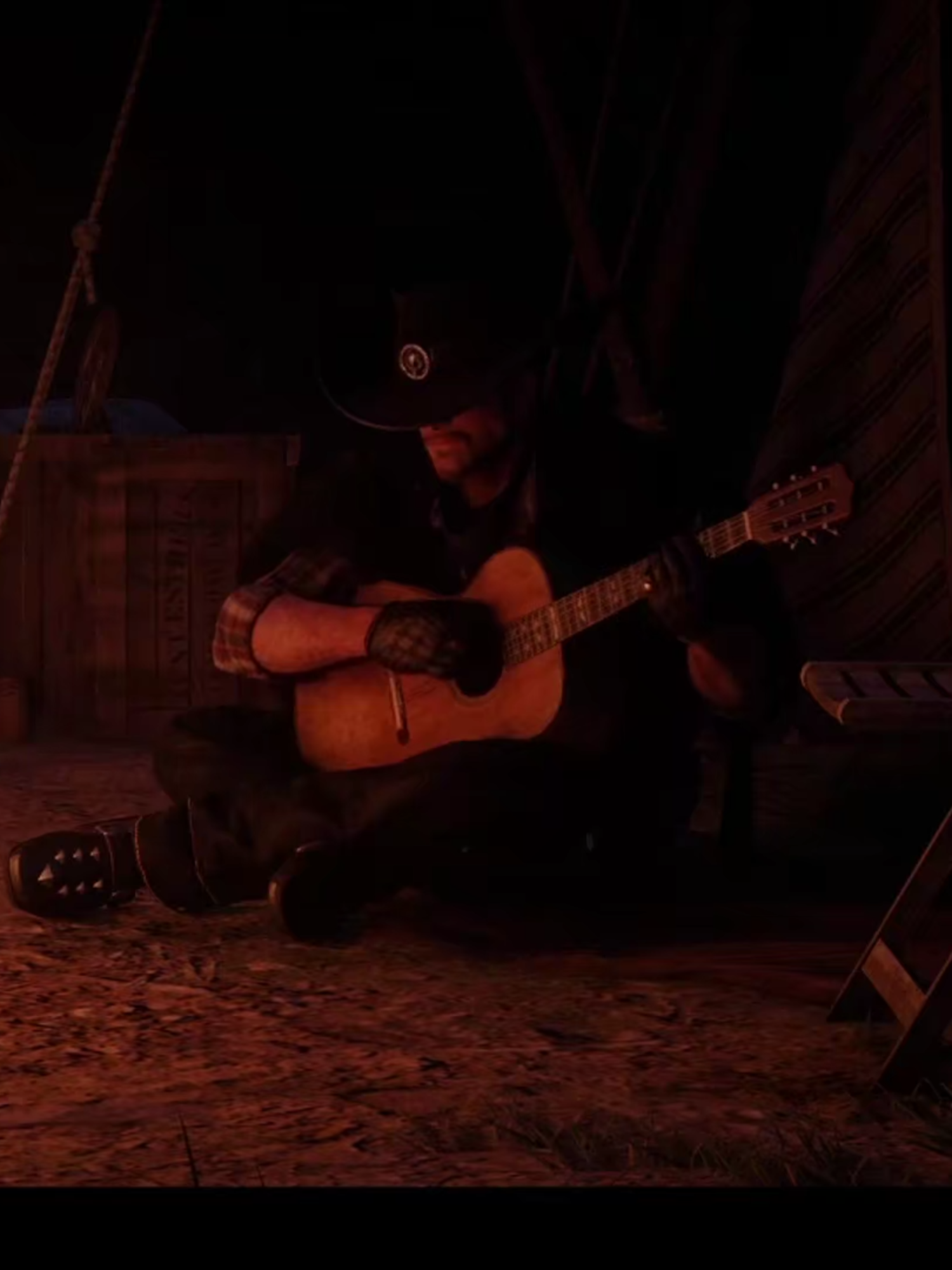 Just relax and enjoy Arthur playing the guitar^^ #rdr2 #arthurmorgan #johnmarston #relax