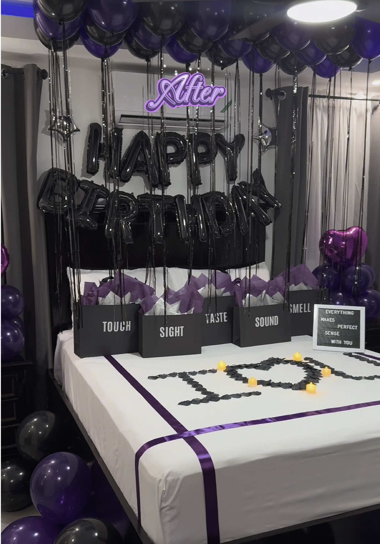 Birthday vibes unlocked! 💜🎉 Our “Birthday Behavior” Package brings luxury to life with purple & black balloon décor, floating heart balloons, senses gift bags, and a surprise setup just for him🖤🎉 Book now! @allureluxurydecor | @allureluxurydecor #fyp #fypシ゚ #surprise #foryoupage #jamaicantiktok🇯🇲viral #5sensesgift #giftideas #boyfriendsurprise #roomdecor #decoration #kingstonjamaica #airbnb #viralvideos 