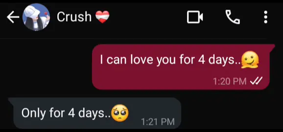 I can love you for 4 days..🫠@🌎اُن کی زوجہ ہوں یار😌🫀👀 #bestfriend #couplestiktok #1millionaudition #foryou #CapCut 