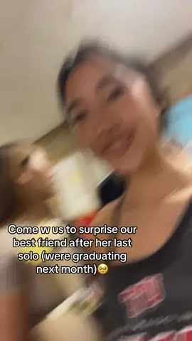Our last few moments together as seniors I love these girls #graduation #friendgroup #college #senior #dancecompetition #surprised #trio #reaction 