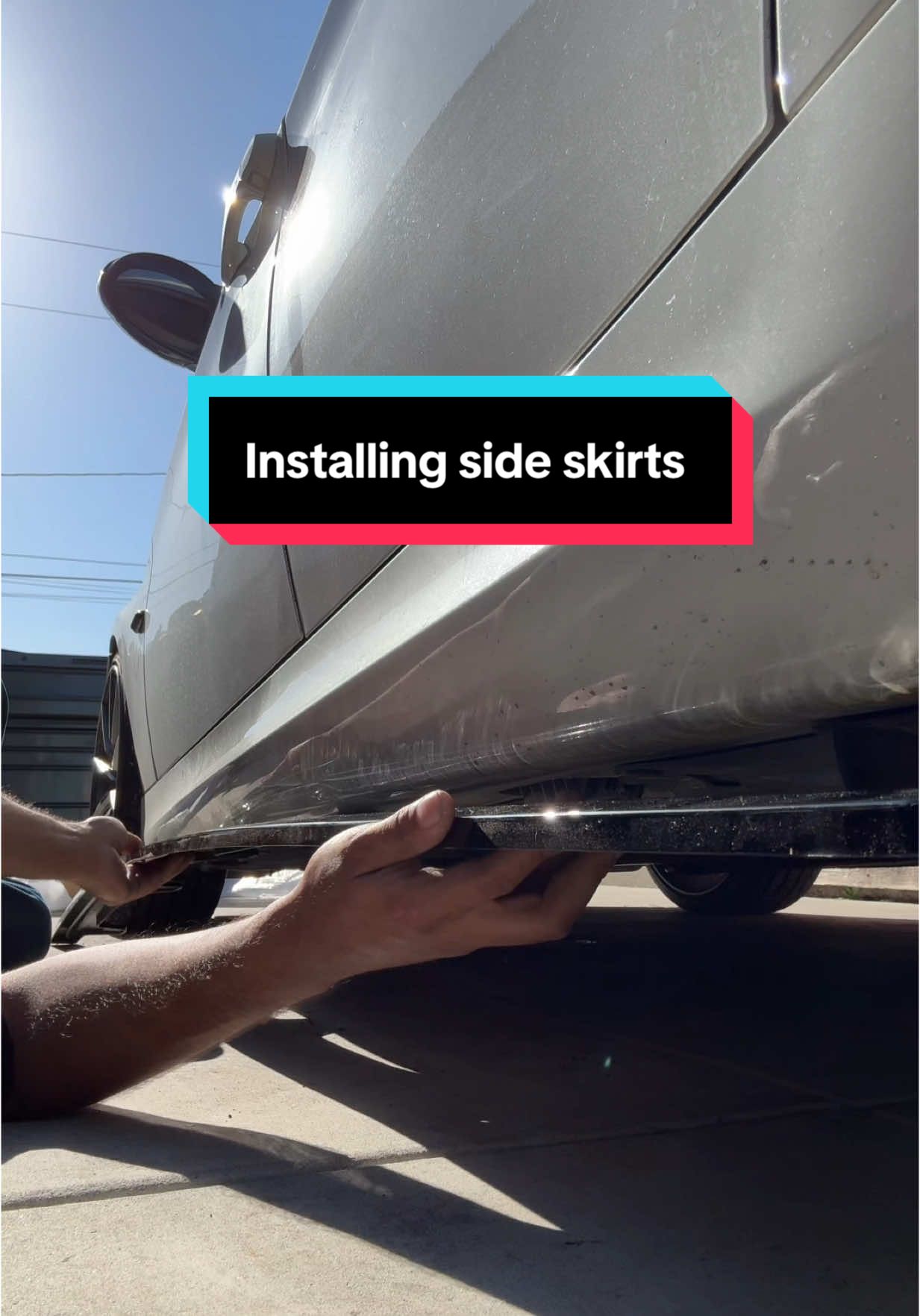 Side skirt on the 335i, nothing crazy. My hair was a mess, #maintenance #automotive #bmw #bmwmod #335i #e90 #328i #realmechanic 