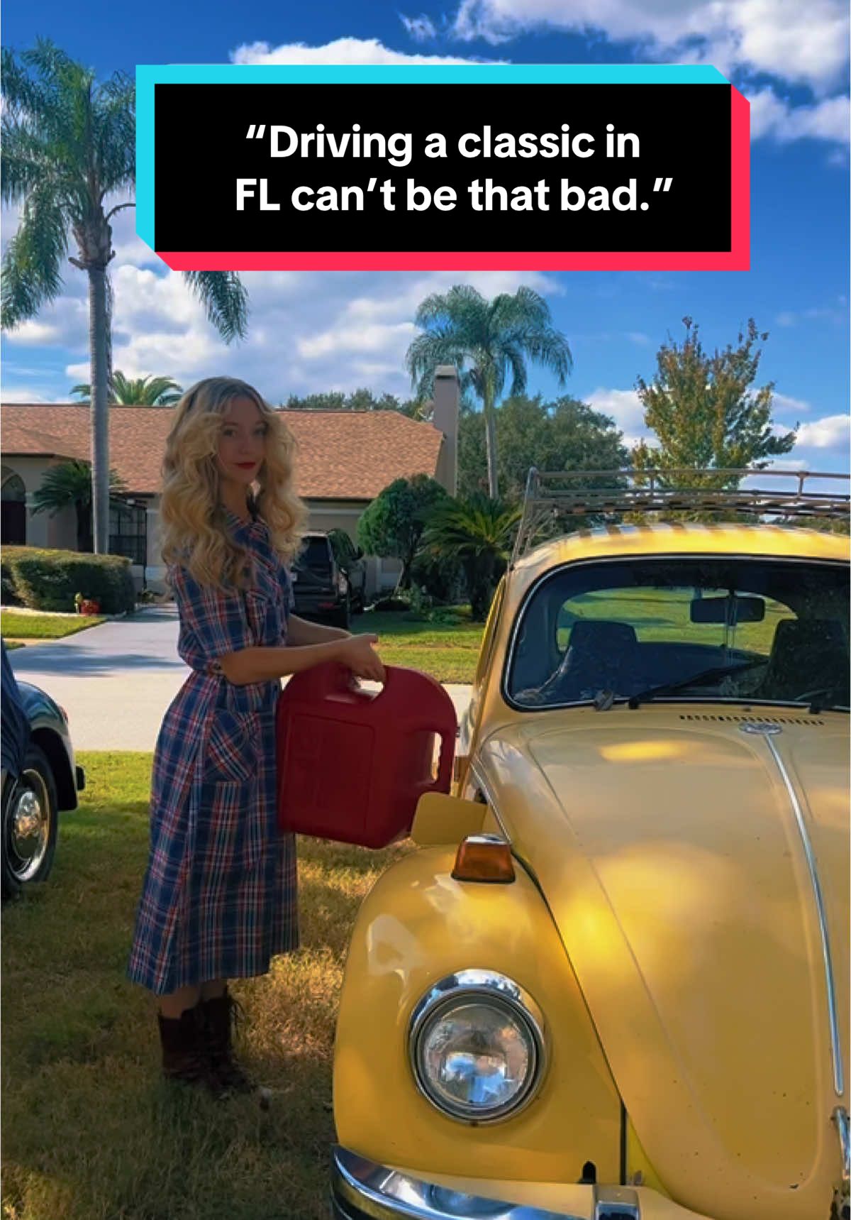 Fl interstate is scary in any car. 🥲 #classic #vintage #cargirl #70s #stick #cartok #project #firstcar 