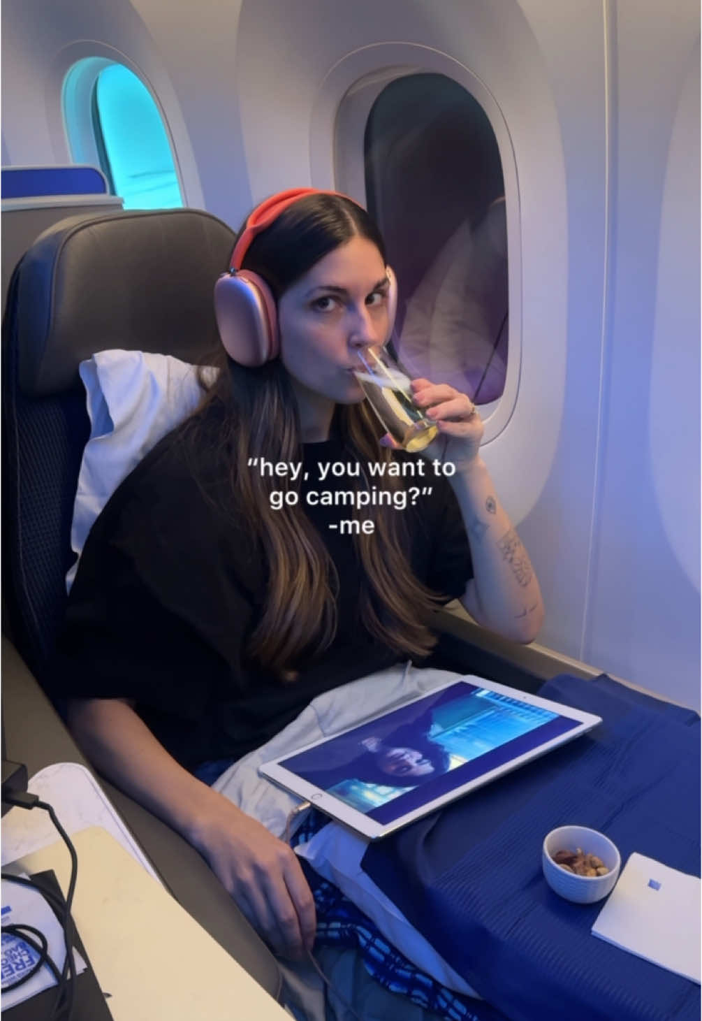 enough said 💅✈️ @United Airlines  . . , United airlines polaris flying airplane airport aesthetic want to go camping