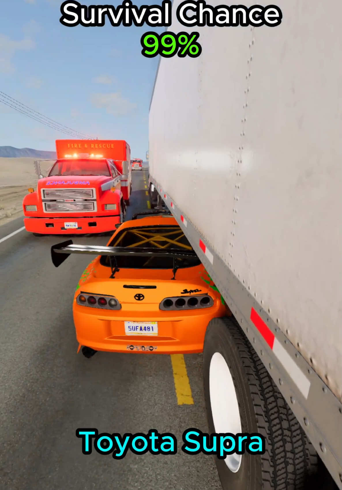 Survival chance of different vehicles #beamng #beamngdrive #beamngcrash #gaming #fyp 
