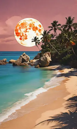 Beautiful ocean moon view 🌖🥰🏝️##amazing##life##landscape##nature##ocean##moon##waves##beach##view##beautiful