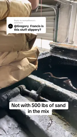 Replying to @nomadfence 500 pounds of sand gives added traction and helps fill in the micro-cracks