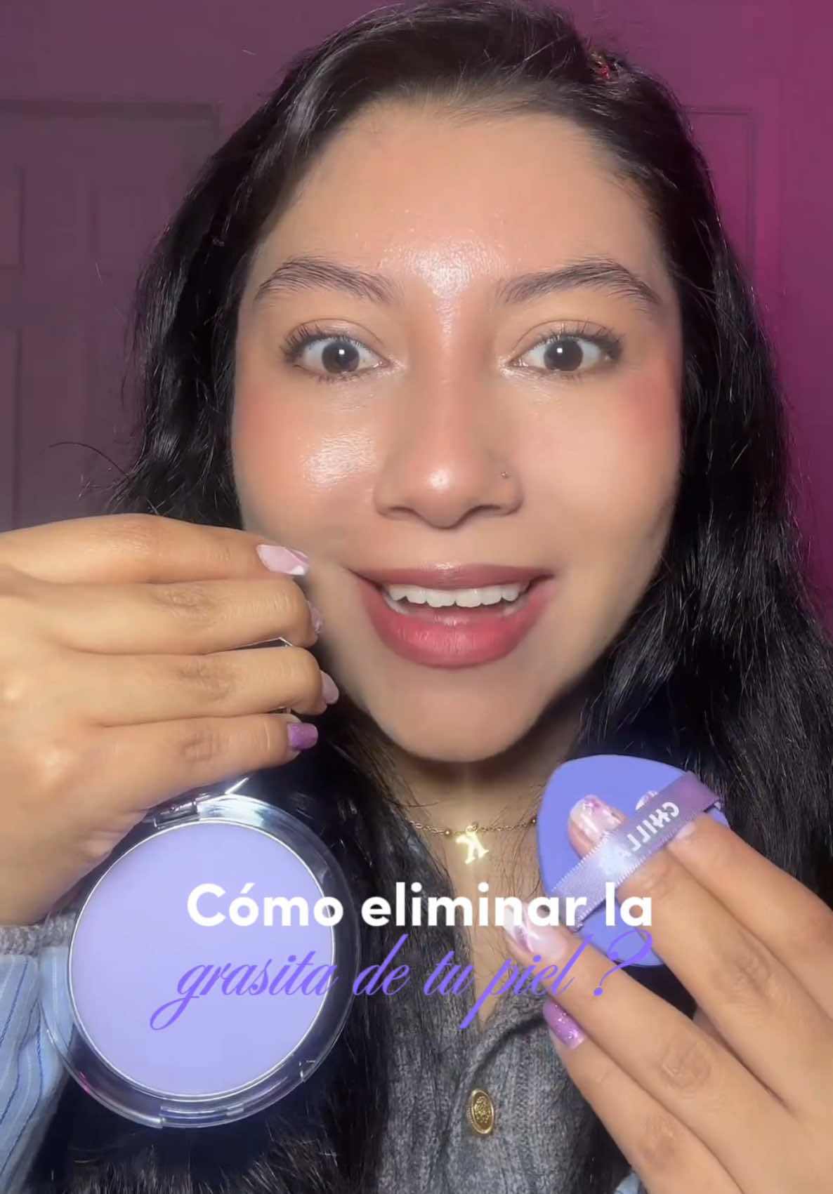 Adiós grasa con el polvo matificante de lavanda #chillab 💜💄✨ #Makeup #makeuptips #makeuphacks #maquillajeniñas #oilyskin #pielgrasa #Maquillaje #chillablavendermattepowder @CHILLAB CUENTA OFICIAL @CHILLAB 