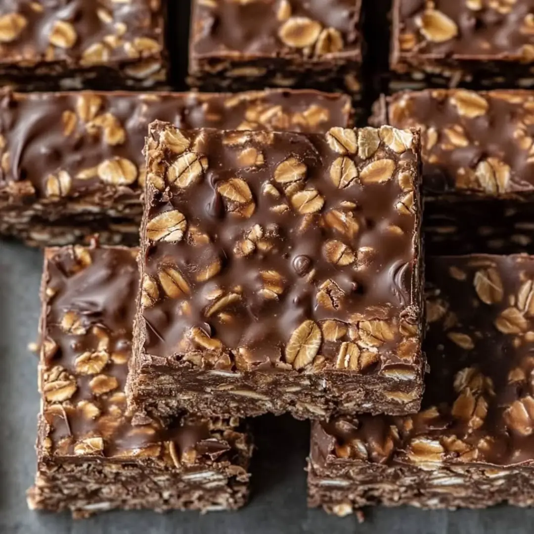 I baked about 100 dozen cookies for the holidays and these were everyone’s favorite sweet 😋! These bars can be frozen, just thaw 10 minutes before serving. No Bake Chocolate Oat Bars Ingredients: 1 ½ cups rolled oats ½ cup peanut butter (smooth or crunchy) ¼ cup honey or maple syrup 2 tablespoons cocoa powder 1 teaspoon vanilla extract Pinch of salt ¼ cup chocolate chips (optional) Directions: In a medium saucepan, combine peanut butter, honey (or maple syrup), and cocoa powder. Heat over low to medium heat, stirring constantly until the mixture is smooth and well combined. Remove the saucepan from heat and stir in the vanilla extract and a pinch of salt. Add the rolled oats to the saucepan, stirring until fully coated with the peanut butter-chocolate mixture. Line a small baking dish or pan with parchment paper. Transfer the oat mixture into the dish, pressing it down firmly to create an even layer. If desired, sprinkle chocolate chips over the top of the bars and lightly press them into the mixture. Place the dish in the refrigerator for at least 1 hour or until the bars are firm and set. Once set, cut the bars into squares or rectangles. Store them in an airtight container in the fridge for up to one week. #thankyou #Owner #recipeshare #fyp 
