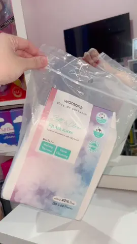 Watsons soft and clean square puffs 💗✨ #watsons #cotton #tiktokfinds #tiktokaffiliate #makeupremoval 