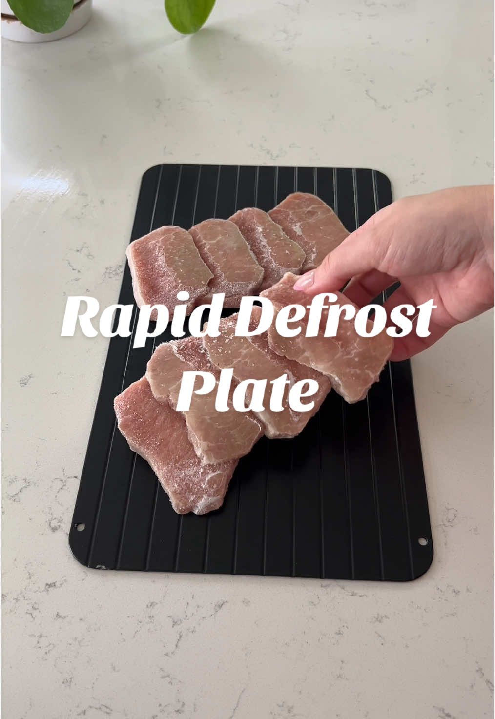 This is the Large defrost plate!  #DefrostPlate #QuickDefrost #ThawingTray #KitchenGadget #DefrostHack #FrozenFoodHack #MealPrepMadeEasy #NoMicrowaveNeeded #FastDefrost #HomeChefTools 