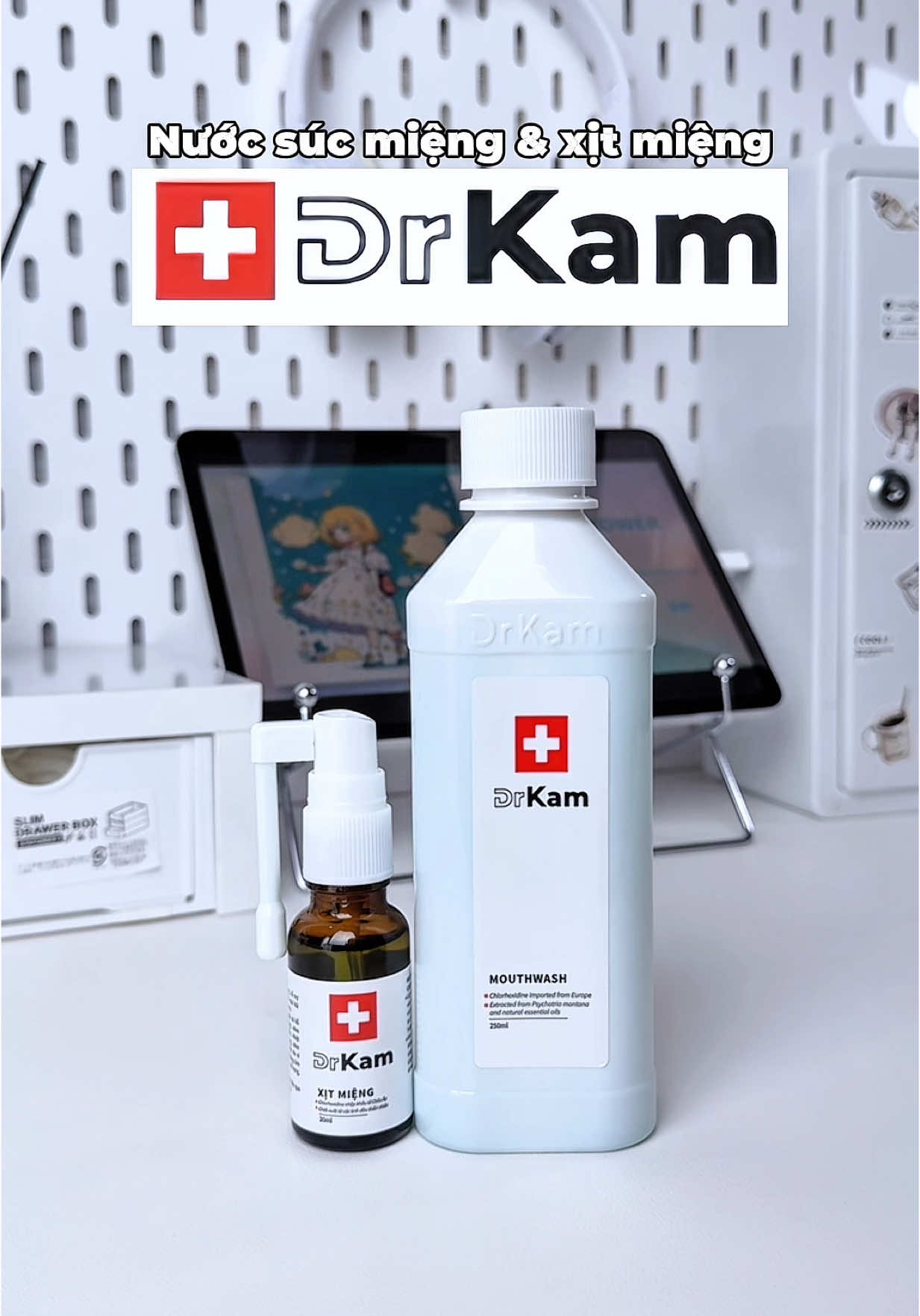 Bộ đôi chăm sóc răng miệng chuẩn y khoa tại nhà DrKam #unboxing #nuocsucmieng #drkam #thommieng #rangmieng #xitthommieng #tieungoc #xuhuong  