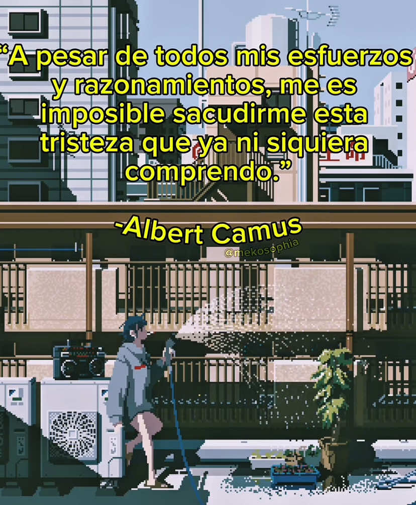 Y esa tristeza… ¿sabes de dónde proviene? 🤔 #filosofia #frases #fyp #parati #frasesfilosoficas #noche #viral #capcut #filosofiadevida #escritos #pensamientos #versos #poemas #albertcamus #mekosophia 