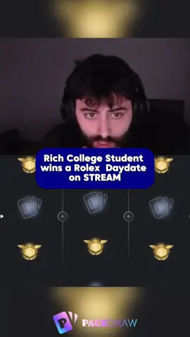 Rich College Student wins a Rolex Daydate on Stream #kick #kickstreming #packdraw