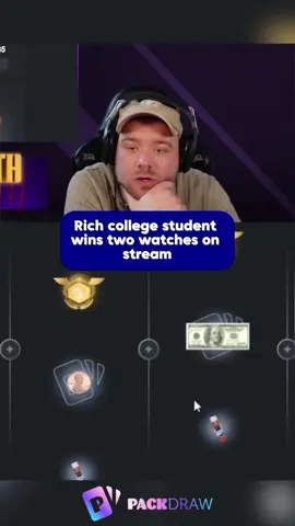 Rich College student Wins Two watches on Stream #packdraw #kickstreming #kick