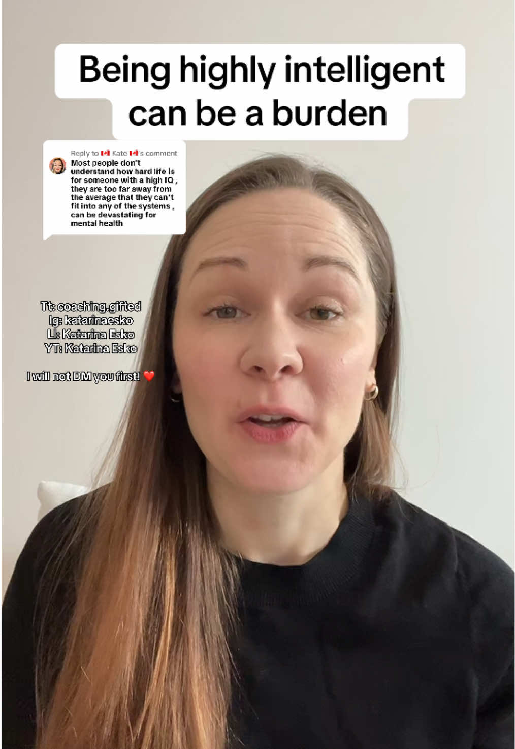Replying to @🇨🇦 Kate 🇨🇦 high intelligence can be a burden and it’s even worse when everyone assumes you’re doing fine because of your intelligence. #highintelligence #highlyintelligent 