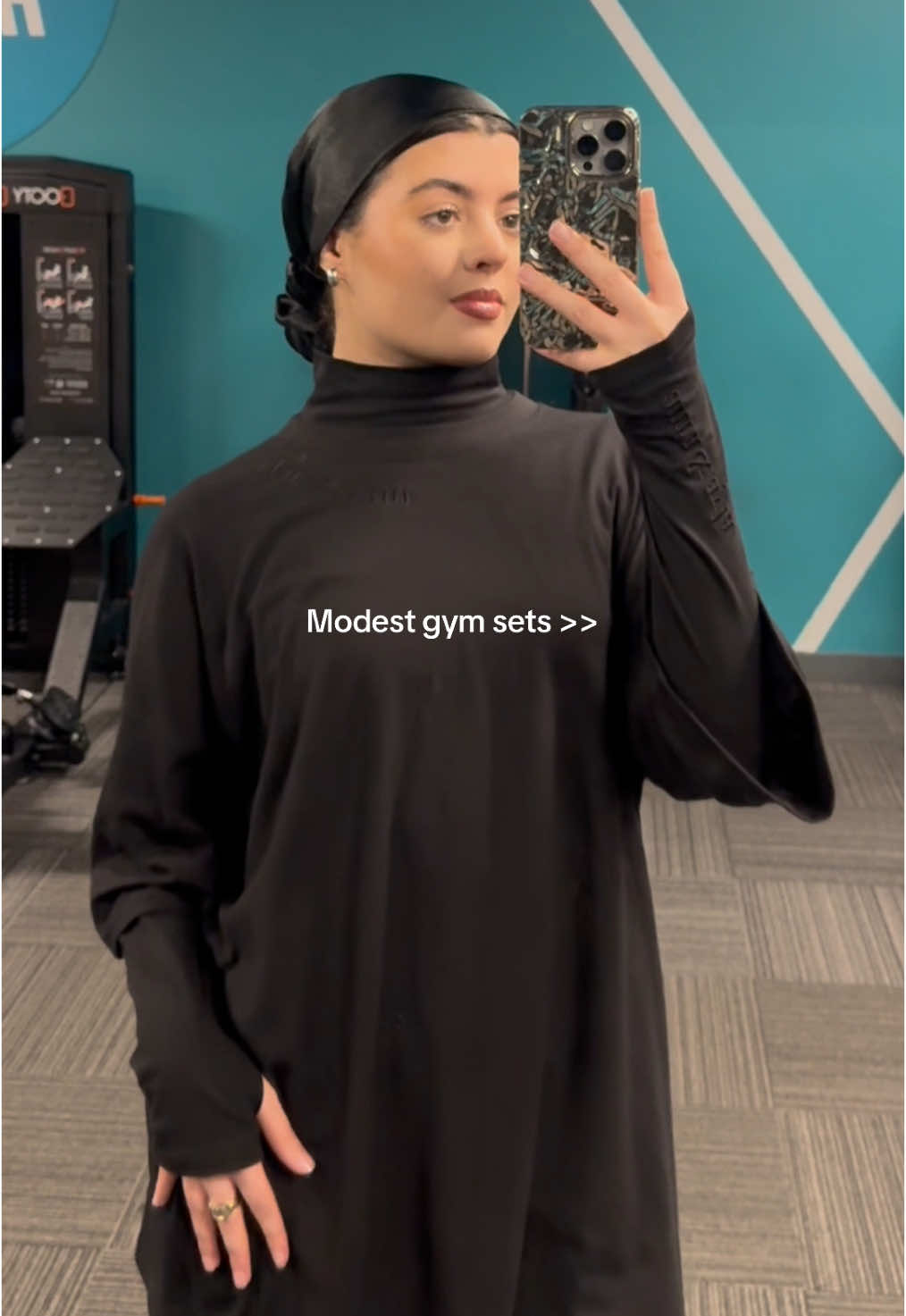 The most elegant set 🖤✨ #auraandayla #modeststyle #modesty #springoutfitideas #black #gym #coord #errands #black 