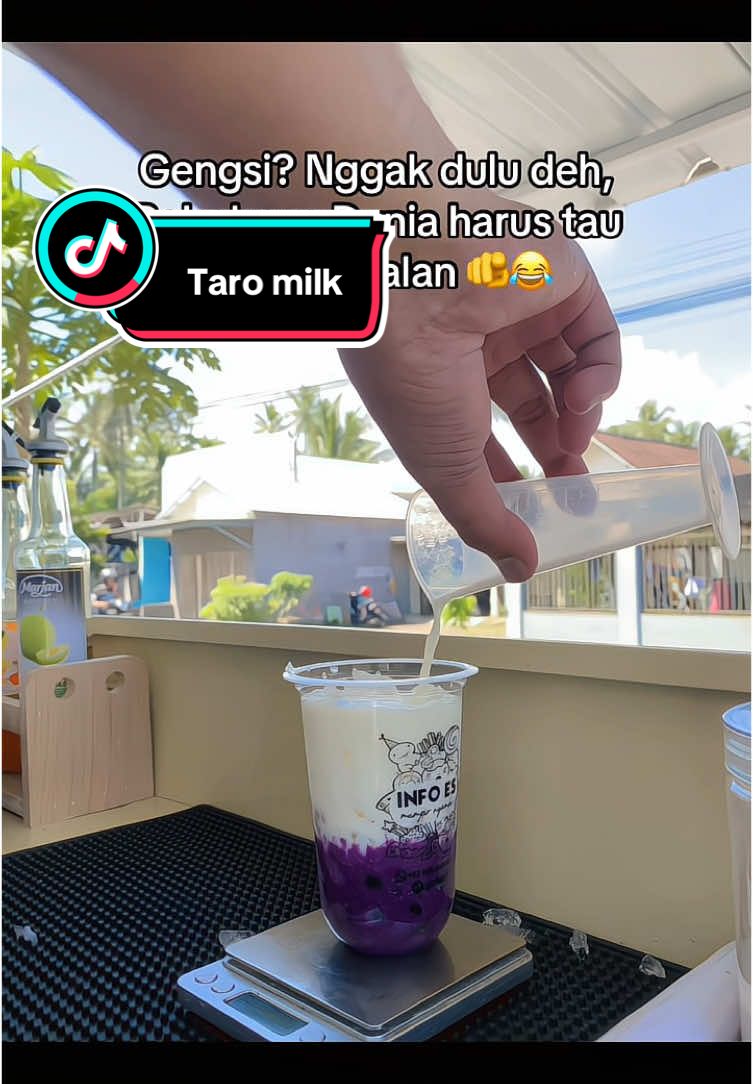 Taro milk boba 📍Teras Gen-Z 📌Banjarejo, Pagelaran, Malang #boba #minumankekinian #soundfyp #pengusahamuda #perintis 