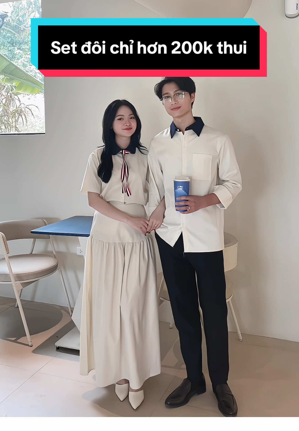 Cùng người thương mặc đồ đôi, lên hình auto có vibe xịn😻. Mình để ở giỏ hàng góc trái màn hình nha💕#setdoi#dođôi#couple#tiktok#xuhuong 