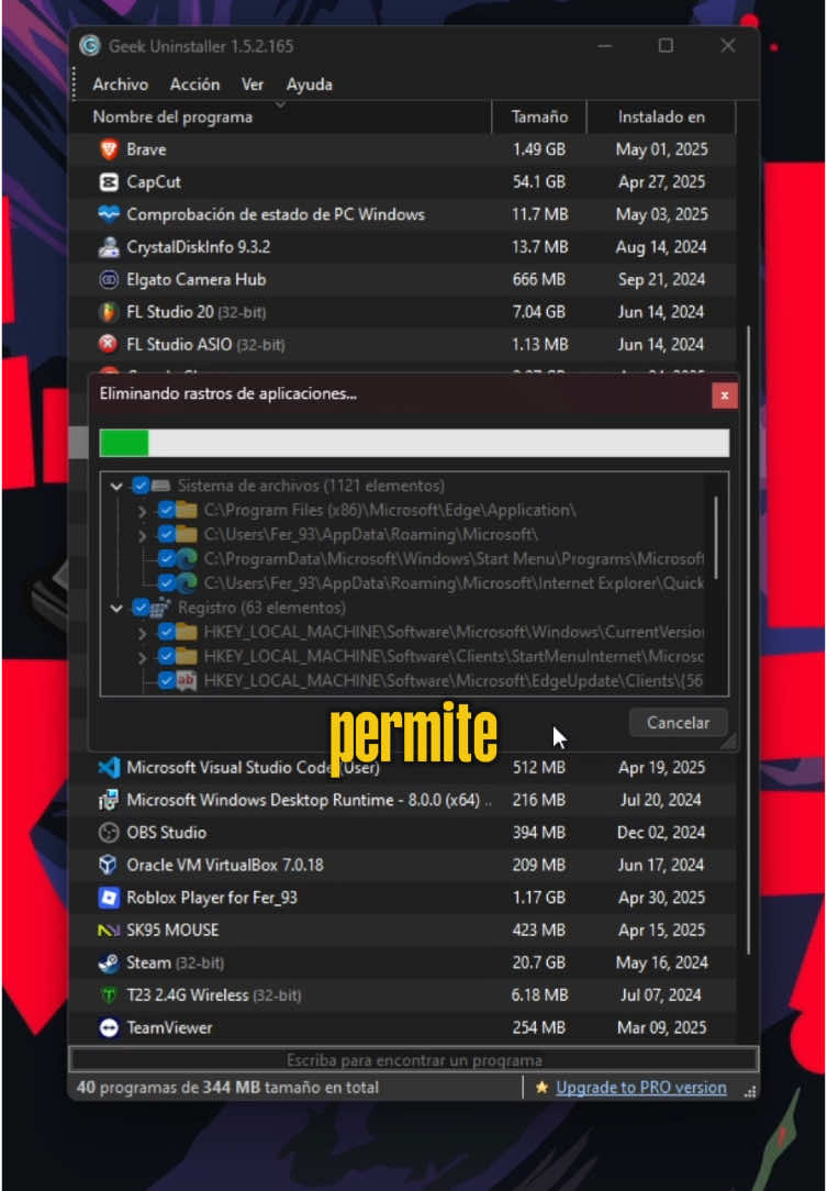 Geek unistaller nos permite borrar programas y eliminar rastros en el registro.  #geekuninstaller #windows #techtok #pctips #informatica #tecnicopc #tutorial 