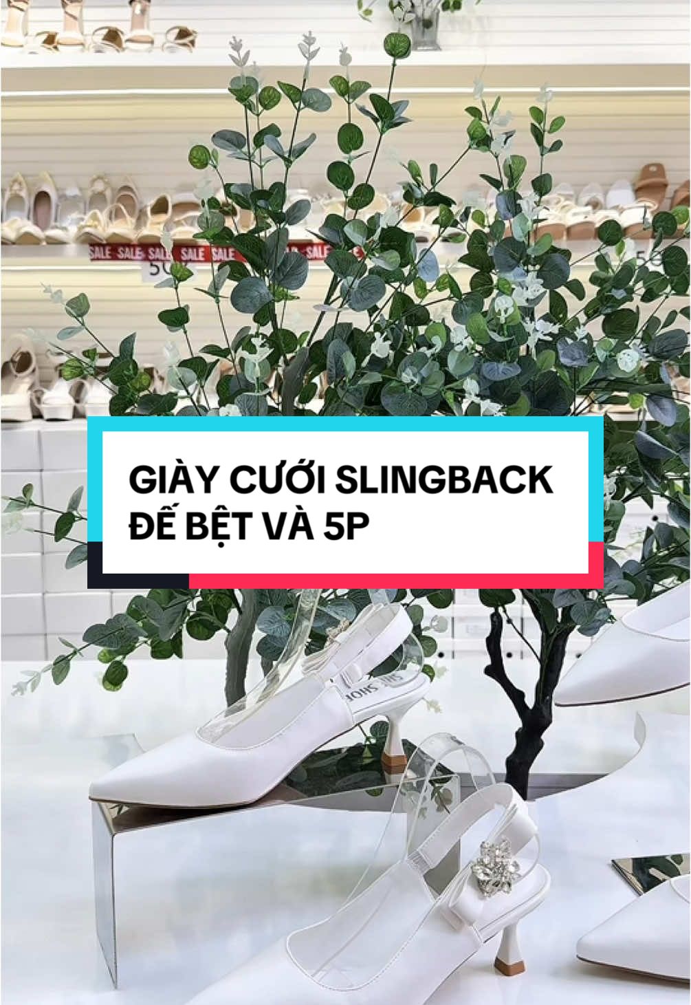 GIÀY CƯỚI SLINGBACK QUAI NƠ ĐÍNH HOA ĐÁ ĐẾ BỆT VÀ 5P🥿🌟#giaycuoi #giaycaogot #wedding #xuhuong 