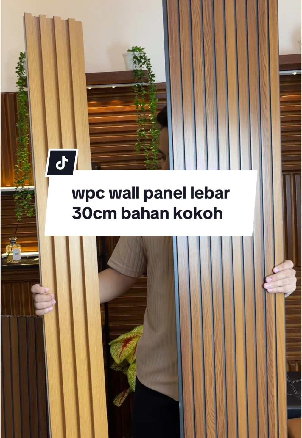 wpc wall panel lebar 30cm bahan kokoh anti rayap #wpcwallpanel #woodpanel #wallpanel #wallpaperdinding 