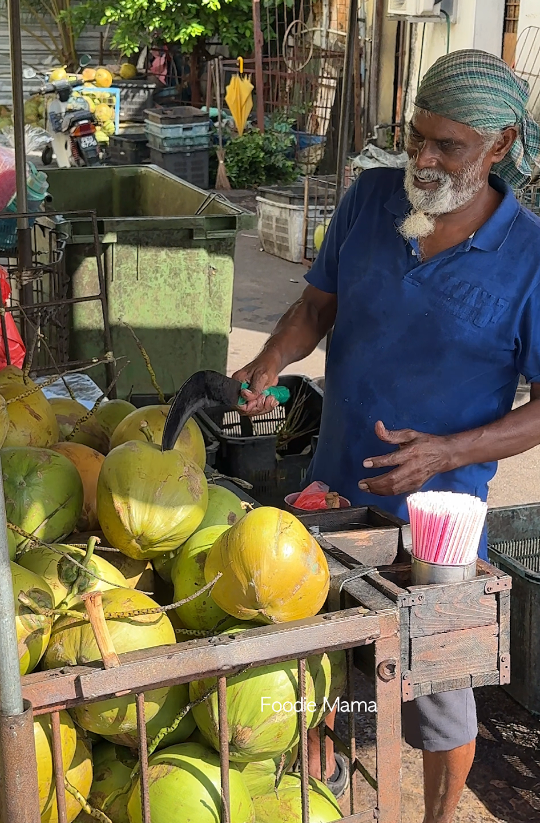 Only $1 Fresh Coconut Water - Fruit Cutting Skills - Malaysian Street Food Price: RM 5 / USD 1.1 Location:  Google Map: https://maps.app.goo.gl/TAmMCgGwc1xr23989 #Malaysia #Penang #streetfood 
