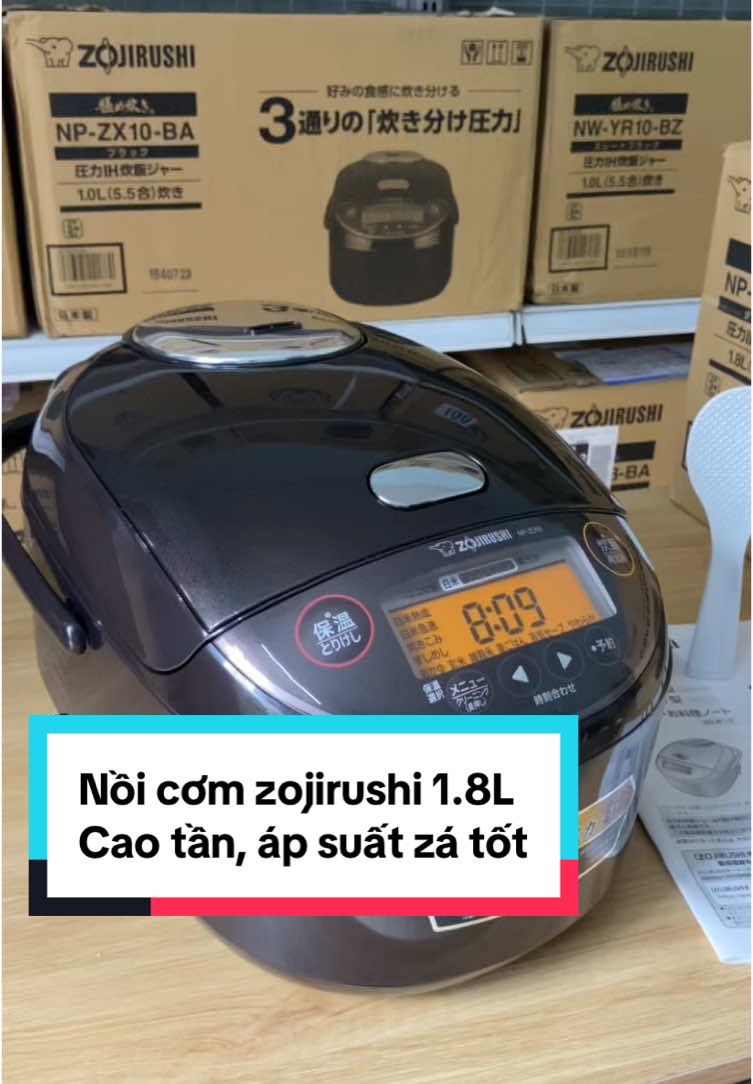 🔥🔥Nồi cơm Zojirushi NP-ZU18-TD mới 100% 🇯🇵🇯🇵🇯🇵 cao tần+ áp suất. ✔️Dung tích: 1.8 L ✔️Xuất xứ: Nhật Bản ✔️Tình trạng: Hàng mới 100% ✔️Tính năng:  Thực đơn nấu đa dạng ( Nấu cơm, nấu cháo, nấu gạo lứt,…)  ✔️Hẹn giờ nấu cơm 2 lần  ✔️Công nghệ nấu áp suất giúp cơm chín sâu hơn  ✔️Công nghệ Inverter tiết kiệm điện ✔️Điện năng sử dụng: 100V #nồi_cơm_zojirushi