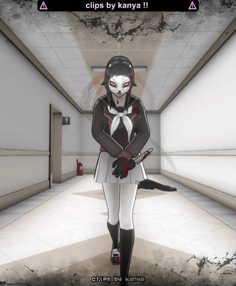 Ryoba walking with a mask and 0 sanity || #yanderesimulator #clips #edit #foru #editing #havefunn #allfake⚠️ 