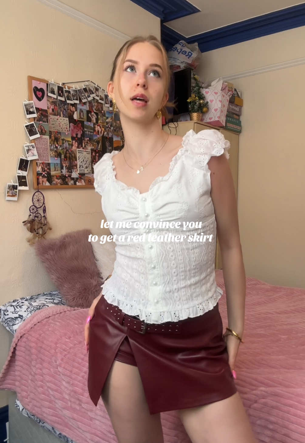 it’s my new favourite @BERSHKA #leatherskirt #leatherskirtoutfits #redleatherskirt #OOTD #bershka #summeroutfitinspo #pinterestoutfit #girlythings #microinfluencer 