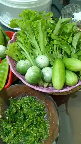 Makan ala Mak pedo ada lalaban+sambal hijau👍