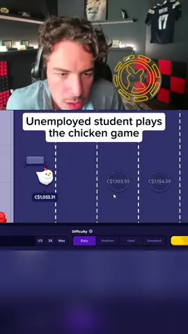 Unemployed student plays the chicken game 😭 #kickstreaming 