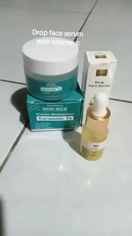 Drop face serum with vitamin C+saffron with Cream moisturizer Ceramide 7× mencerahkan Niaciamide perawatan wajah #fyp #foryou 
