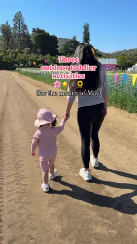 May is the perfect month to get outdoors with your kids. The weather is perfect, flowers are blooming and the hills are green. These are some of our favorite activities to do with my toddler.   #toddlermom #toddlermomsoftiktok #toddleractivity #toddlersoftiktok #toddlerfun #toddlertips #motherhood #momlife 