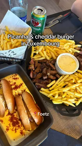 Na Chapa📍166 Rue du Brill, 3898 Foetz   | For those who avoid pork, the melted cheese of cheddar burger is topped with bacon bits! But you can ask without bacon. | #luxembourg #lxb #Restaurant #food #spot #foodies #foodspot #foodguide #picanha #cheddar 